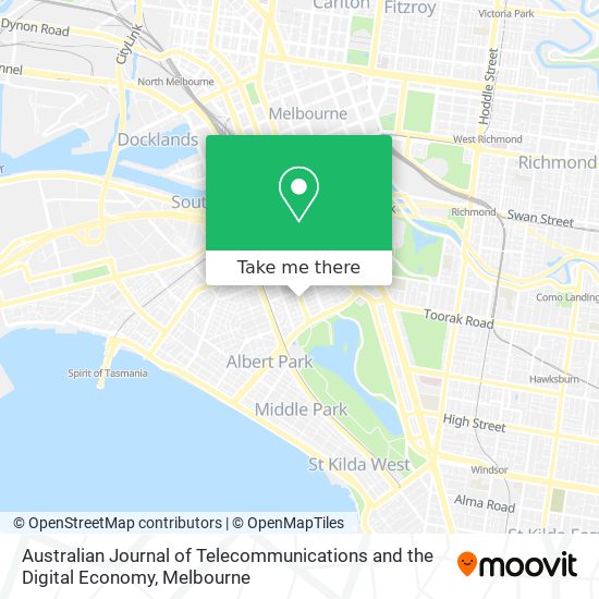 Australian Journal of Telecommunications and the Digital Economy map