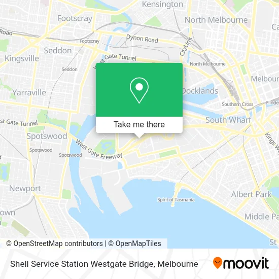Mapa Shell Service Station Westgate Bridge