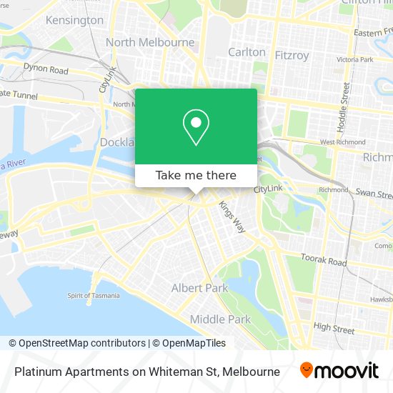 Platinum Apartments on Whiteman St map