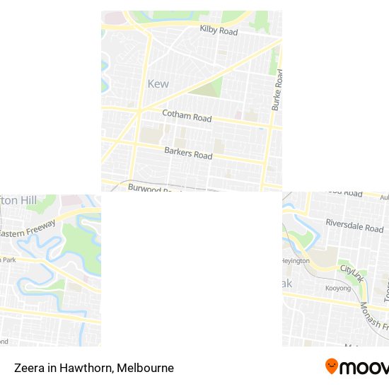 Zeera in Hawthorn map