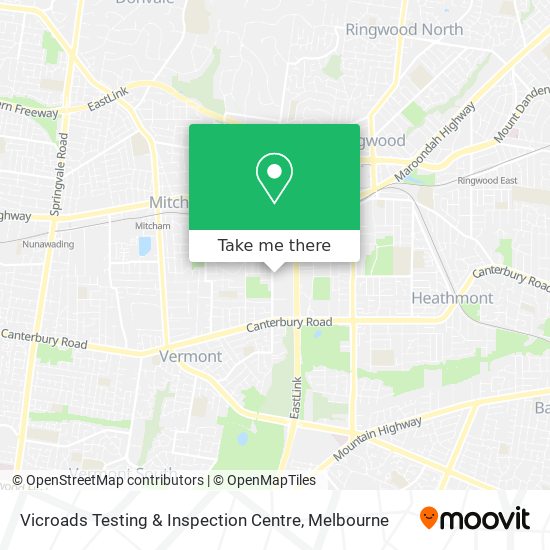 Vicroads Testing & Inspection Centre map