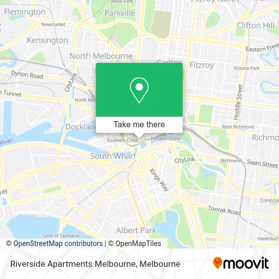 Riverside Apartments Melbourne map