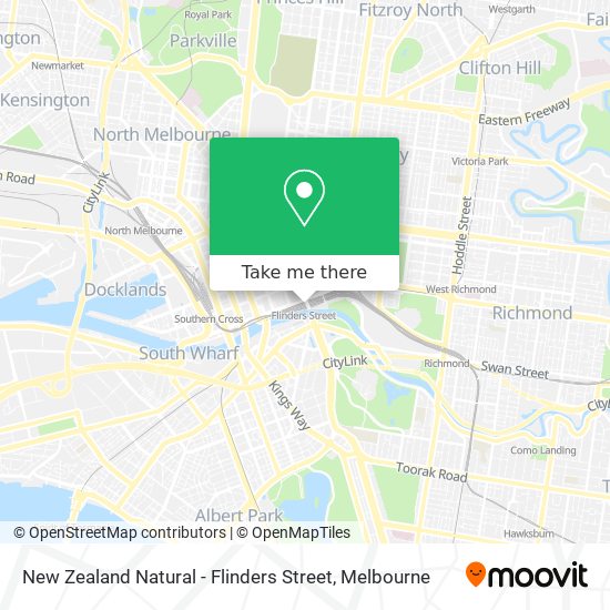 New Zealand Natural - Flinders Street map