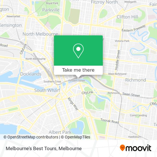 Mapa Melbourne's Best Tours