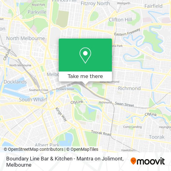 Boundary Line Bar & Kitchen - Mantra on Jolimont map