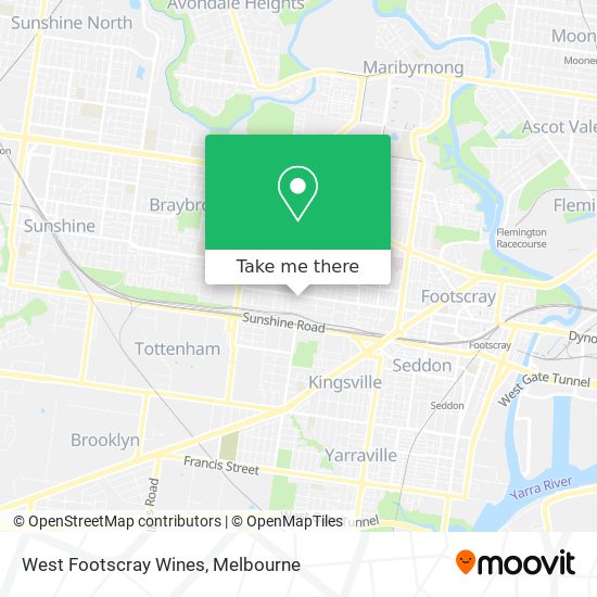 West Footscray Wines map