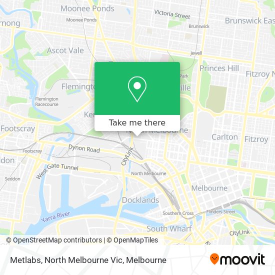 Mapa Metlabs, North Melbourne Vic