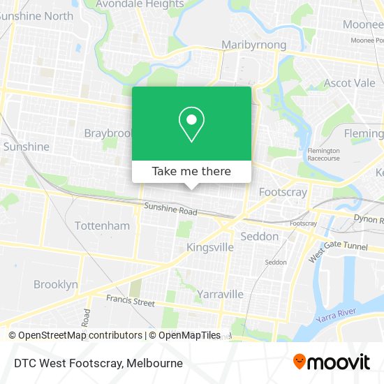 DTC West Footscray map
