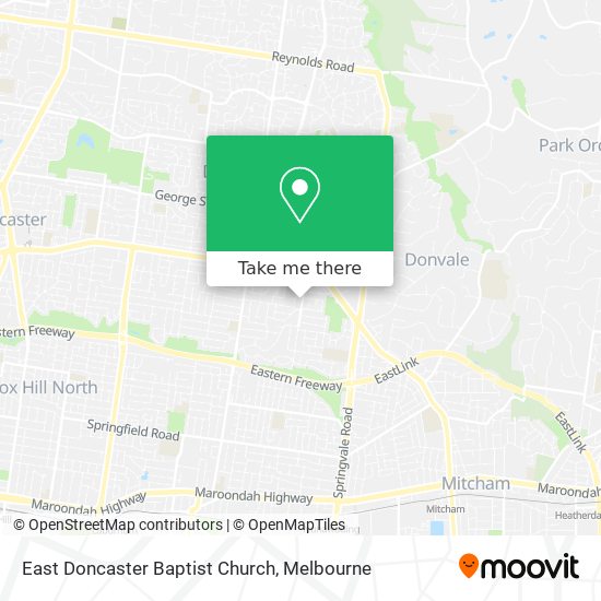 East Doncaster Baptist Church map