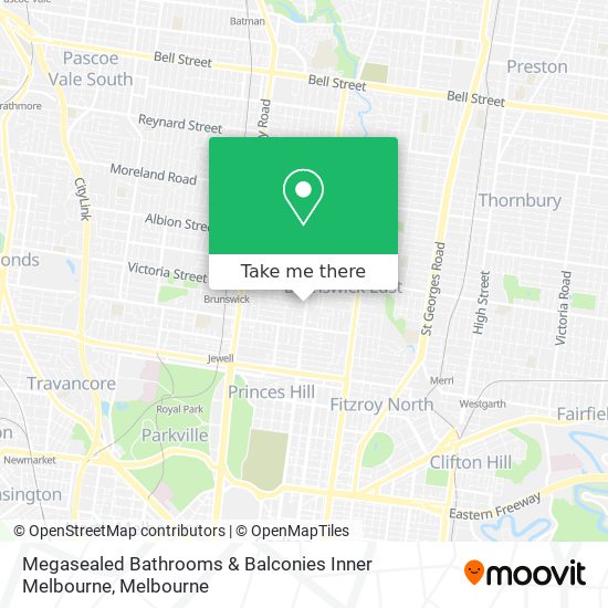 Megasealed Bathrooms & Balconies Inner Melbourne map