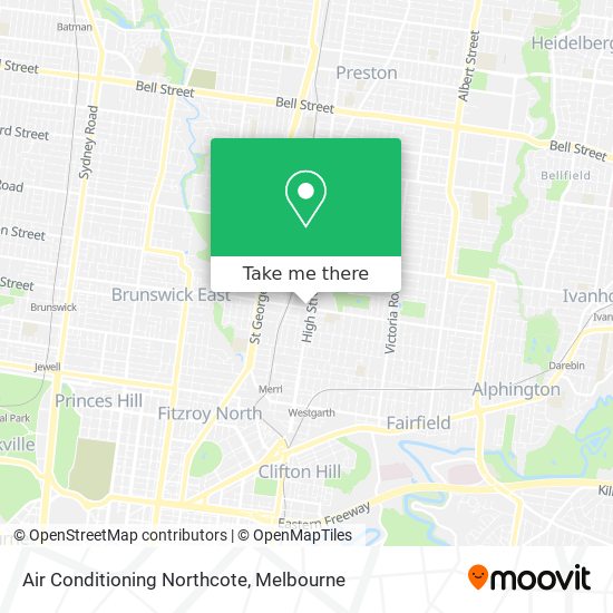 Air Conditioning Northcote map