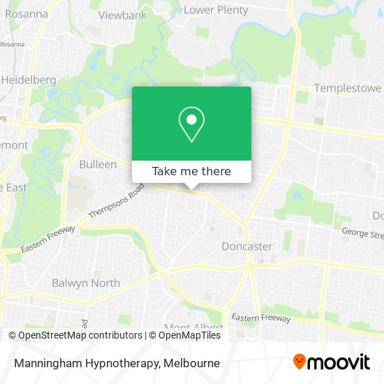 Manningham Hypnotherapy map