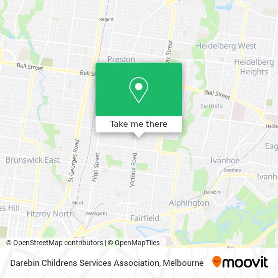 Mapa Darebin Childrens Services Association