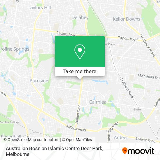 Mapa Australian Bosnian Islamic Centre Deer Park