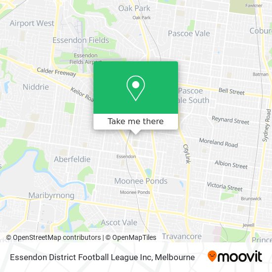 Mapa Essendon District Football League Inc