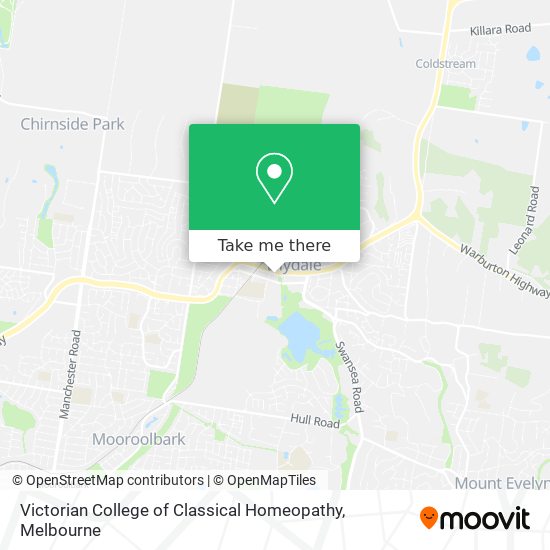 Mapa Victorian College of Classical Homeopathy