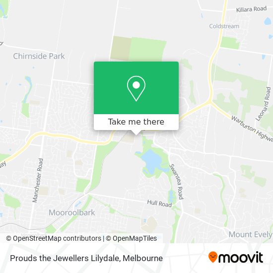 Prouds the Jewellers Lilydale map