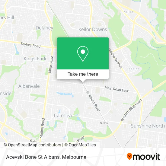 Mapa Acevski Bone St Albans