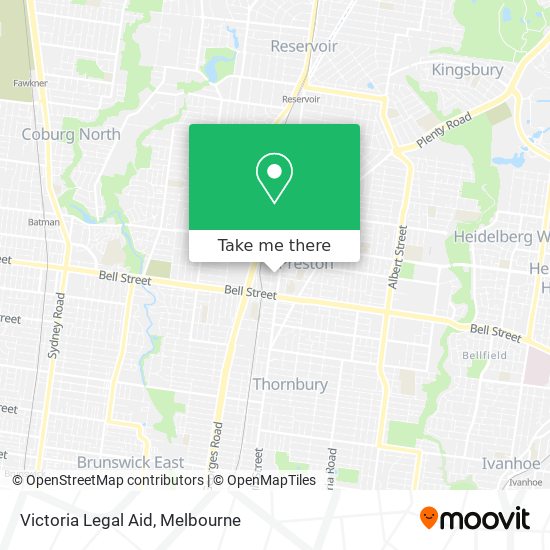 Mapa Victoria Legal Aid