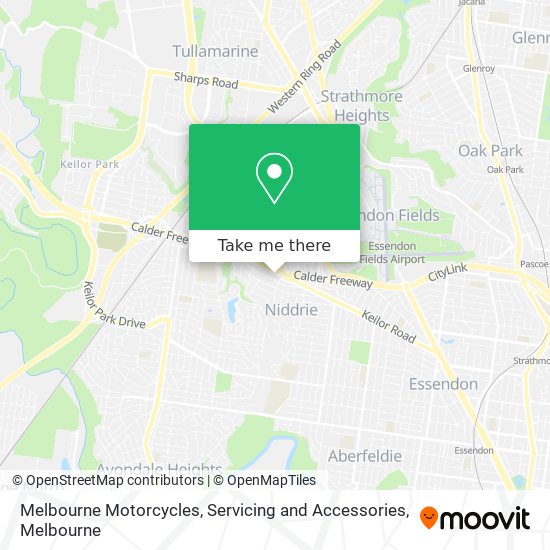 Melbourne Motorcycles, Servicing and Accessories map