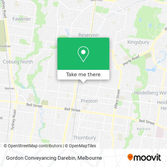 Gordon Conveyancing Darebin map