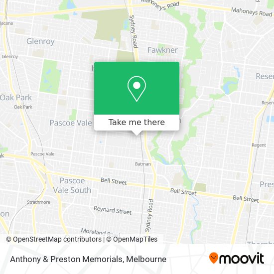 Anthony & Preston Memorials map