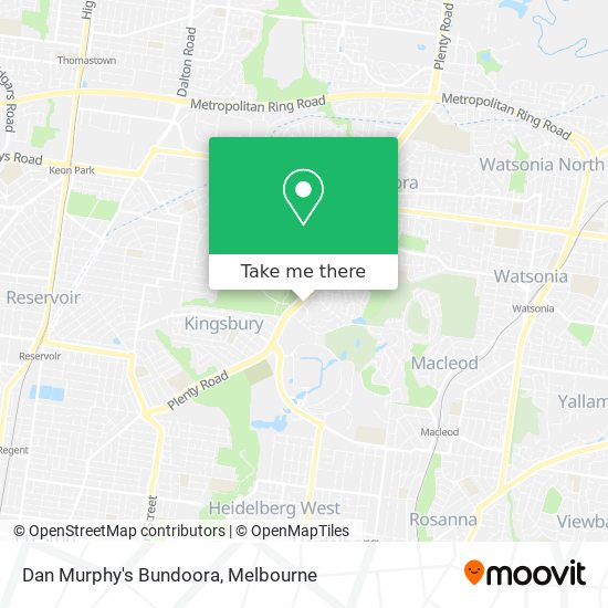 Dan Murphy's Bundoora map