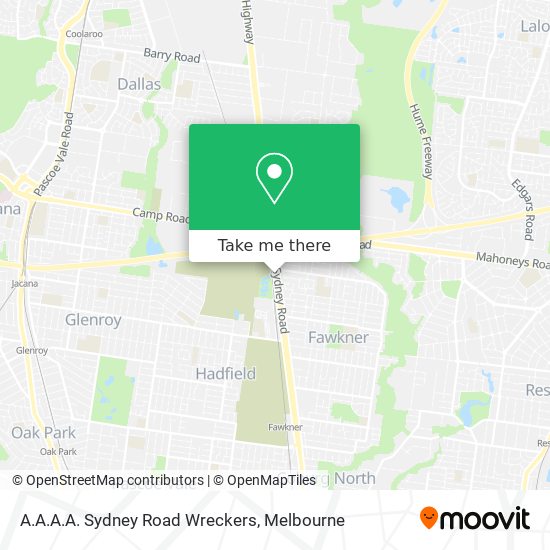 A.A.A.A. Sydney Road Wreckers map