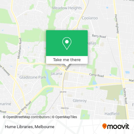 Hume Libraries map