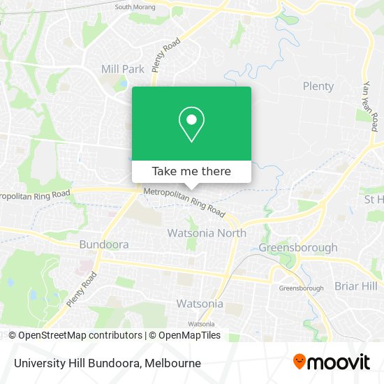 University Hill Bundoora map