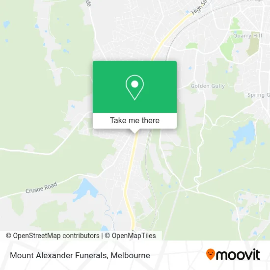 Mapa Mount Alexander Funerals