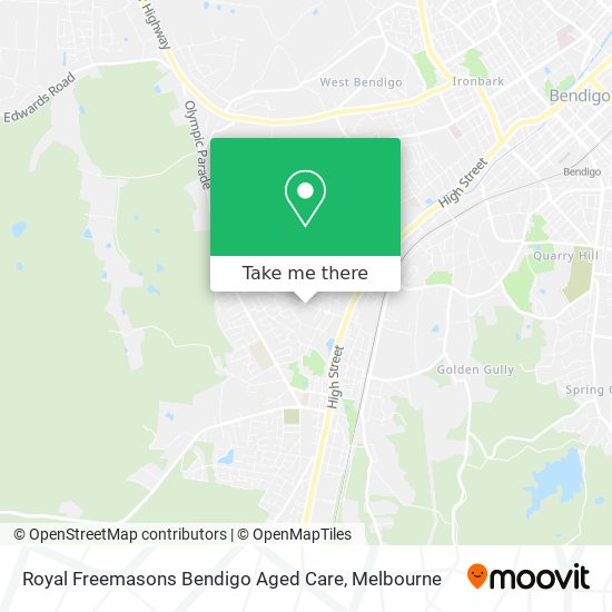 Royal Freemasons Bendigo Aged Care map