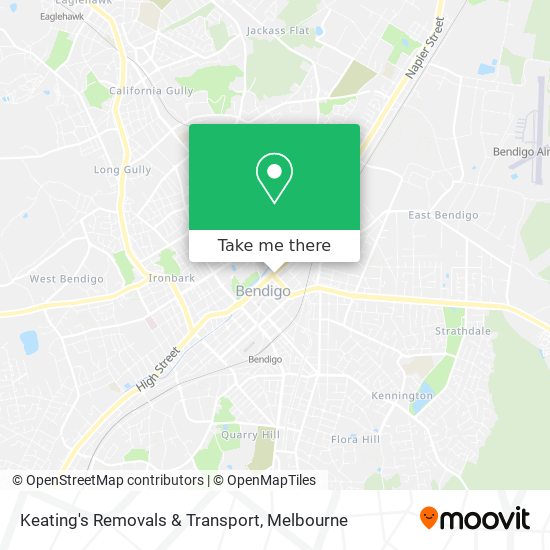 Keating's Removals & Transport map