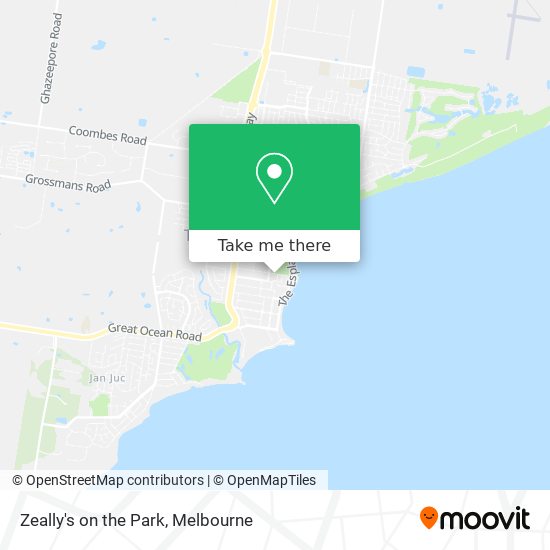 Zeally's on the Park map