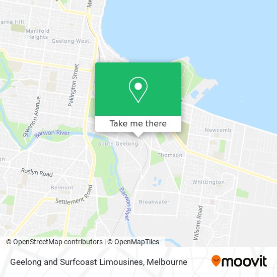 Mapa Geelong and Surfcoast Limousines