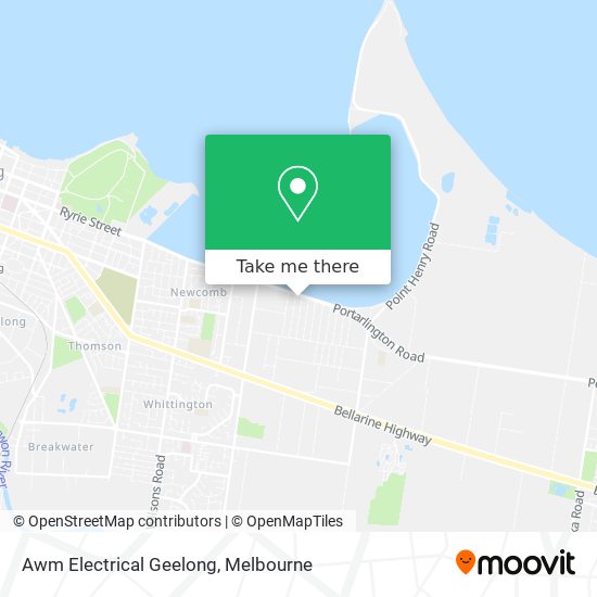 Awm Electrical Geelong map