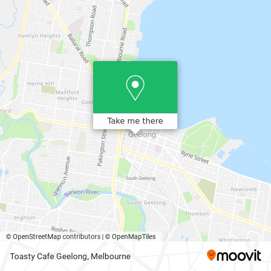 Mapa Toasty Cafe Geelong