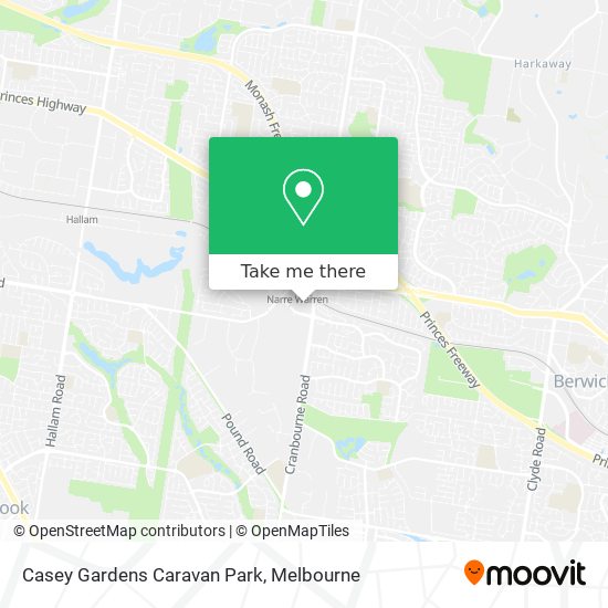 Casey Gardens Caravan Park map