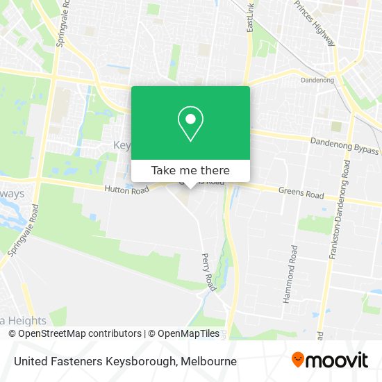 United Fasteners Keysborough map