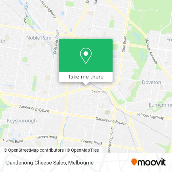 Dandenong Cheese Sales map