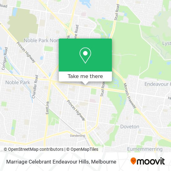 Mapa Marriage Celebrant Endeavour Hills