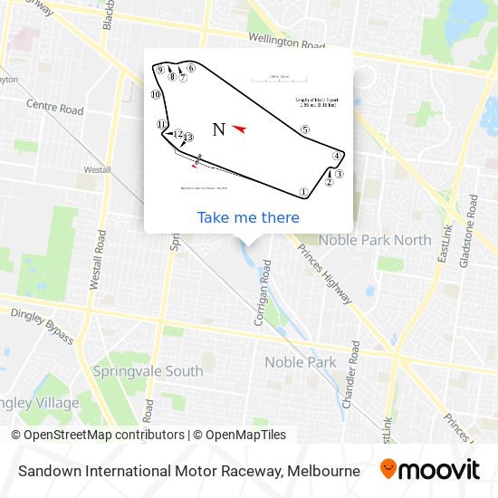 Sandown International Motor Raceway map