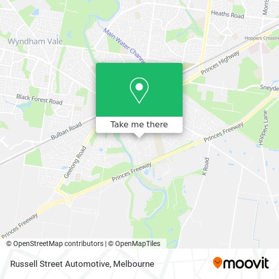 Russell Street Automotive map