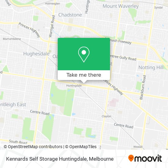 Kennards Self Storage Huntingdale map