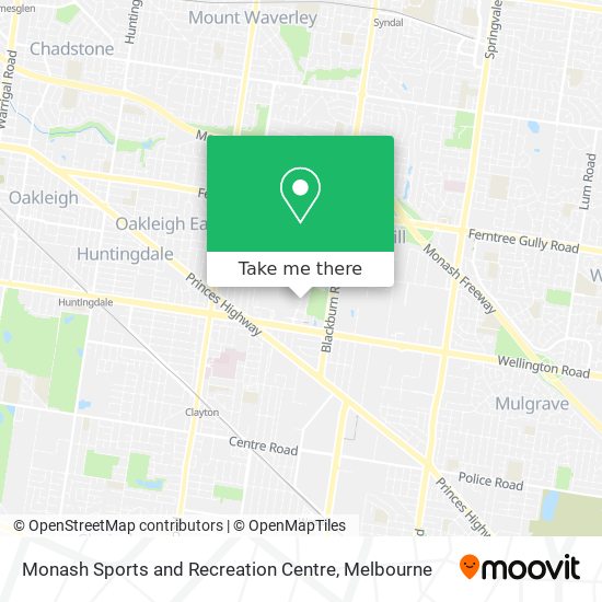 Mapa Monash Sports and Recreation Centre