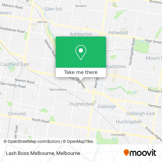 Mapa Lash Boss Melbourne