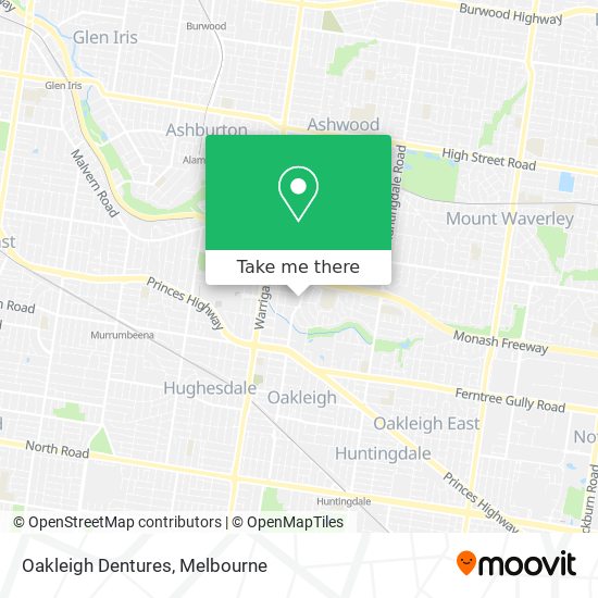 Oakleigh Dentures map