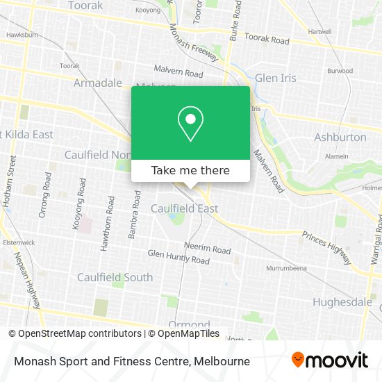 Mapa Monash Sport and Fitness Centre