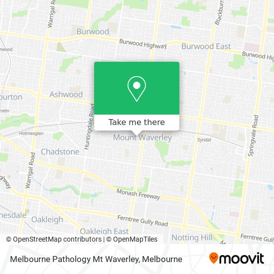 Melbourne Pathology Mt Waverley map