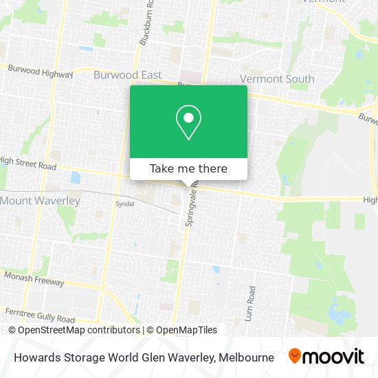 Howards Storage World Glen Waverley map